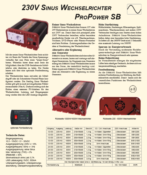 Pro Power SB - Sine Wave Inverters