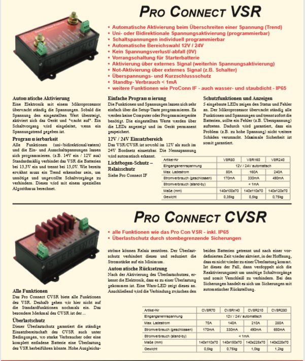 Pro Connect VSR 12V / 24V 160A Pro Connect VSR 12V / 24V 160A